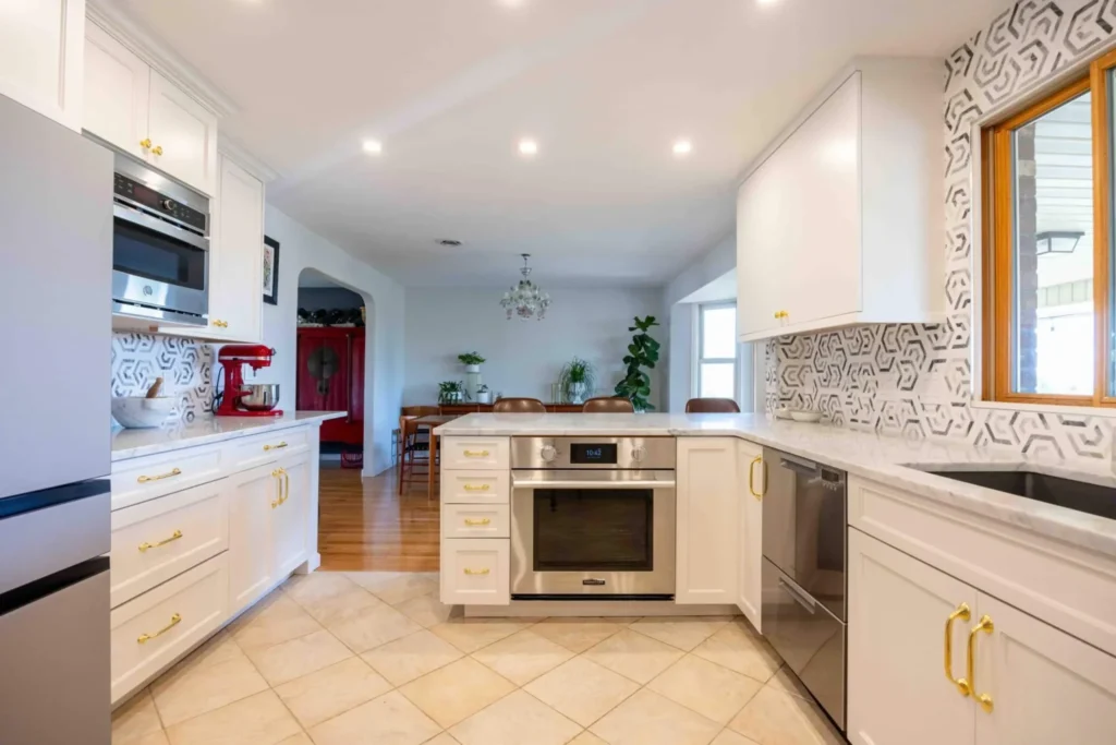 Prime Craft design-build detail featuring a connected kitchen and dining renovation